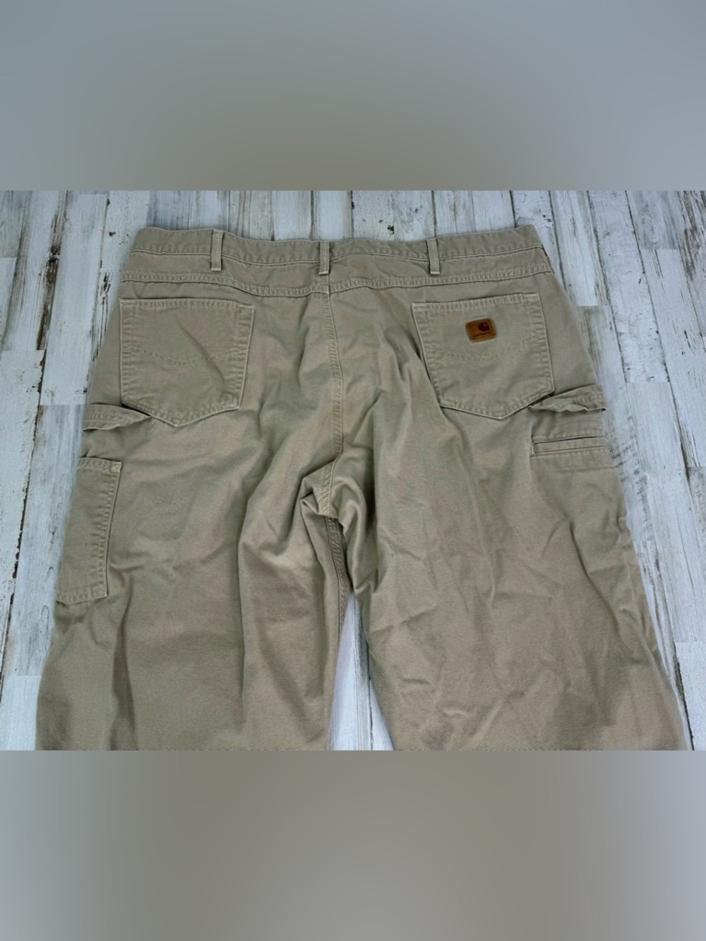 Carhartt Men's Tan Carpenter Cargo Tan Pants Size 44x31 Loose Fit - Picture 9 of 10